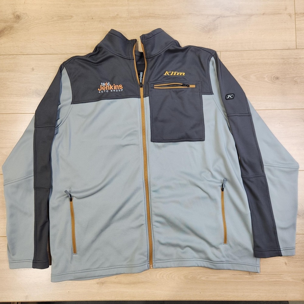 Klim Glacier Jacket Mens 2XL Gray Black Softshell Full Zip Moto Colorblock